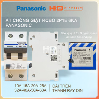 Át chống giật rcbo panasonic 16a 20a 25a 32a 40a 50a 63a 6ka bảo vệ quá tải ngắn mạch chống rò