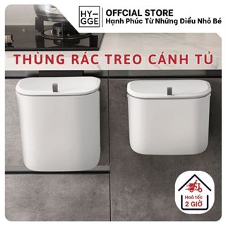 Thùng Rác Nhựa Gài Cánh Tủ Bếp Nắp Trượt Kèm Miếng Dán Gắn Tường, Thùng Rác Treo Tường Nhà Vệ Sinh