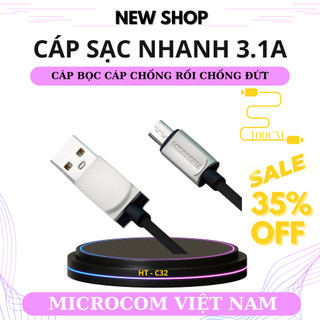 Cáp sạc nhanh microcom việt nam hàng chính hãng bảo hành 1 năm dài 1.5m-2m