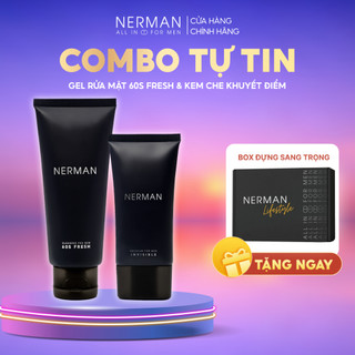 [Mã FMCGNE92 giảm 8% đơn 250K] Combo tự tin Nerman - Gel rửa mặt 100ml - Kem che khuyết điểm, chống nắng Invisible 50G