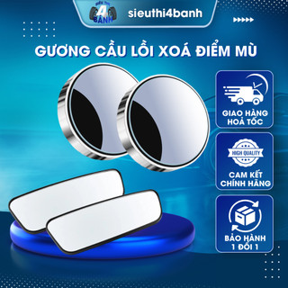 Gương Cầu Lồi Ô Tô Gắn Kính Chiếu Hậu Xóa Điểm Mù Nhìn Góc Rộng Xoay 360