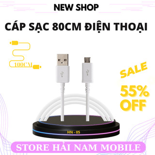 Dây sạc micro, cáp sạc Type c cho điện thoại samsung, oppo, xiaomi chân micro dài 80cm