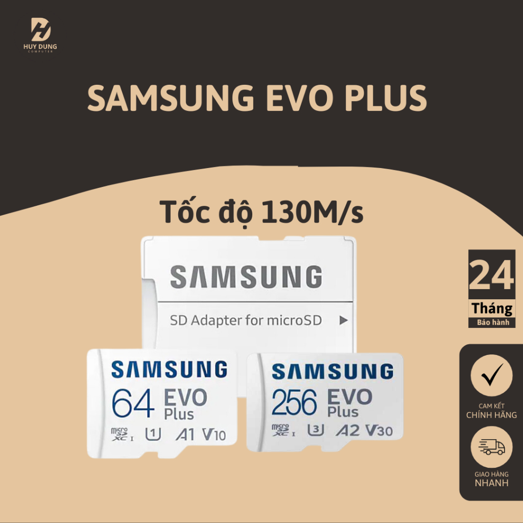 Thẻ nhớ Samsung EVO Plus dung lượng 64gb / 128gb / 256gb - Chính hãng bảo hành 2 năm