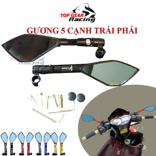 Gương 5 Cạnh Xe Máy Tặng Kèm ron xoay 360 <DPOL2>