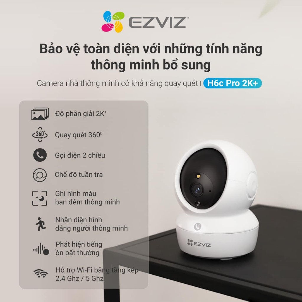 camera wifi ezviz c6n h6c pro 8M (4K) 2M Full Hd 1080p xoay 360 độ gọi video call hàng chính hãng h6c g1 8M 4k | BigBuy360 - bigbuy360.vn