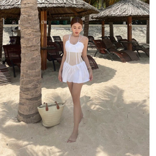 Đầm Hai Dây Phối Lưới Eo Viibodysuit