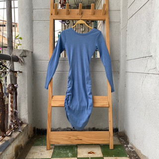 2hand đầm body xanh tay dài hở lưng size XS và S vừa dài 97cm mã 220