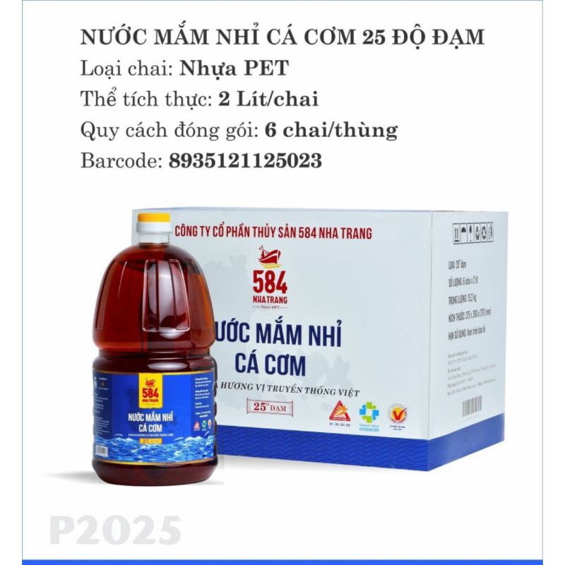 Mắm 584 Nha Trang 25 đạm 2 lít