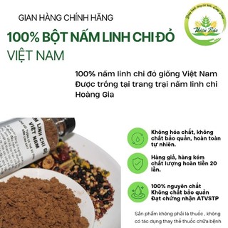 Bột Nấm Linh Chi Đỏ Việt Nam- Thiện Bảo - Lọ 20Gram