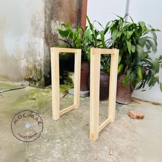 Bộ 2 chân bàn gỗ chữ U, chân bàn gỗ vuông