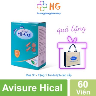 Avisure Hical Bổ sung canxi hữu cơ cho bà bầu Canxi cho mẹ sau sinh Canxi hical Vitamin bầu Hộp 60 viên