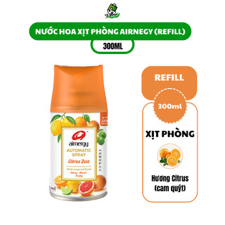 Lõi xịt phòng tự động airnergy hương citrus zest , bình xịt phòng tự động nhập khẩu chính hãng 300ml