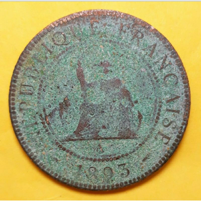 Xu Đông Dương Thẻ Bài 1/100 Cent Piastre Năm 1893 HIẾM
