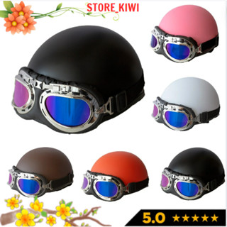 Mũ Bảo Hiểm Nửa Đầu , Nón Bảo Hiểm Nhám Kèm Kính Thời Trang Tùy Chọn Theo Phân Loại SIEU HOT