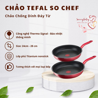 Chảo chiên đáy từ tefal so chef - chảo chống dính cảm biến nhiệt thông minh