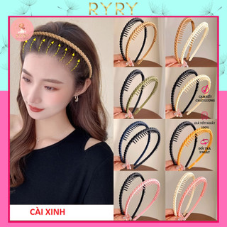 Băng đô cài tóc nhựa thắt rết đơn giản dành cho bạn nữ bản 0.8cm