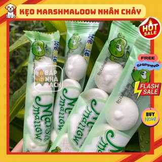 Kẹo Marshmallow Nhân Chảy Vị Trái Cây, Kẹo Xốp Marsh Mallow Thái Lan, kẹo dẻo, đồ ăn vặt ngon