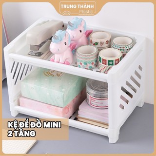 Kệ 2 tầng để bàn mini Trung thành Plastic