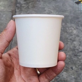 50 ly giấy 6 oz ly giấy nhỏ dung tích 180ml, ly giấy uống nước văn phòng, ly giấy trắng trơn,