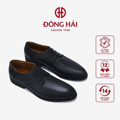 Giày tây nam Derby Đông Hải da bò cao  cấp thiết kế cột dây thanh lịch đế cao su  3cm chắc chắn - G01A7