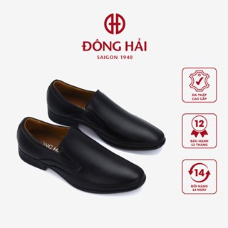 Giày tây nam Đông Hải da cao cấp thiết kế tối  giản không dây mũi nhọn thanh lịch mang đi làm, đi tiệc - G0063