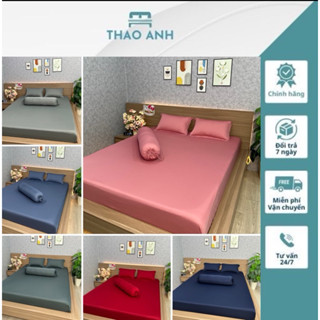 [Tổng Hợp 16 Màu] Bộ ga giường 4 món Thảo Anh Bedding 1 ga, 2 vỏ gối nằm, 1 vỏ gối ôm thun Hàn Quốc