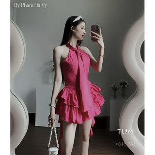 Váy Thô Cổ Nơ Xếp Tầng