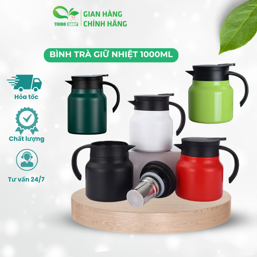 Bình Trà Giữ Nhiệt TUIDO SHOP Ấm pha trà giữ, Giữ Nhiệt 12 Tiếng Có Bộ Lọc Trà