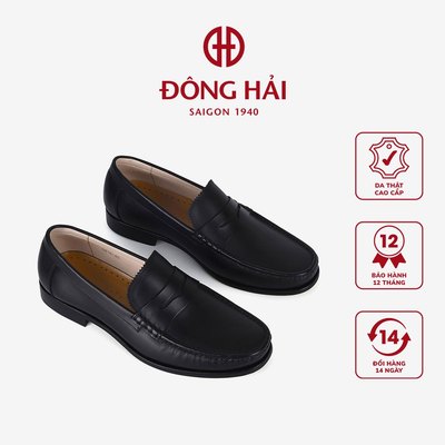 Giày Tây nam Đông Hải thiết kế Penny Loafer da bò cao cấp đế cao su cao 3cm dễ di chuyển - G0614