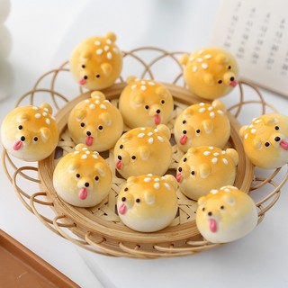 Mô hình mini Chú chó Xiêm bánh mì mè đáng yêu