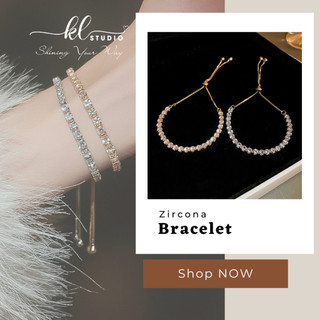  Vòng Tay, Lắc Tay Nữ Full Đá 3 Ly Dây Rút Sang Chảnh Cá Tính HOT Trend - B15