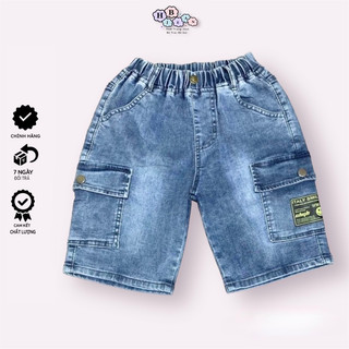 Quần Jean HB Lửng Phối Túi Hộp Cho Bé Trai Từ 22-50Kg Co Giãn