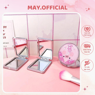 Gương 2 mặt mini bỏ túi hình tròn hình chữ nhật hình ảnh siêu cute