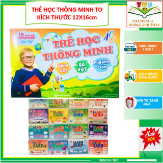 Bộ Thẻ Học Thông Minh 18 Chủ Đề, 288 Thẻ - Song Ngữ Anh-Việt Cho Bé Từ 2-6 Tuổi (12*16cm)