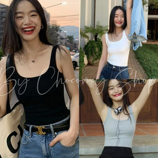 ChocomyShop - Áo ba lỗ dáng dài chất thun co giãn form Basic mùa hè