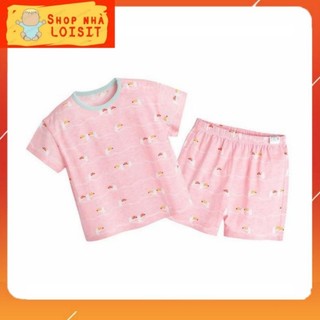 Bộ quần áo cộc tay Moimoln cho bé gái cotton co giãn thoải mái