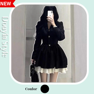 Váy Đầm Công Chúa Dáng Ngắn Tay Phồng Phong Cách Tiểu Thư Đi Tiệc Đi Chơi Douyin Style