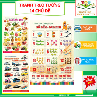 Bộ Tranh Treo Tường 14 Chủ Đề Về Thế Giới Xung Quanh Cho Bé Từ 6 Tháng Tuổi
