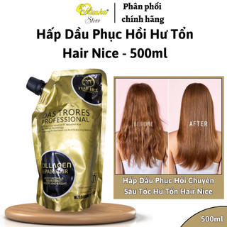 Hấp dầu phục hồi chuyên sâu tóc hư tổn hair nice , phục hồi tóc nhuộm - duỗi - uốn - 500ml