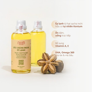 Dầu Sacha Inchi ép lạnh Noom 100ml, Dầu ăn dặm, dầu massage, dầu dưỡng da thấm hút nhanh