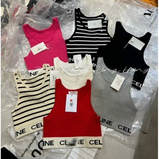 Áo len ba lỗ chữ C croptop hàng QCL1