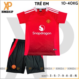 Áo Đá Bóng Trẻ Em Manchester United Đỏ 2024, Đồ Đá Banh Trẻ Em Vải Thun Lạnh Cao Cấp