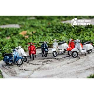 Mô hình xe các mẫu Vespa tỉ lệ 1:18 bằng kim loại Welly Maisto có đế trưng bày MT078
