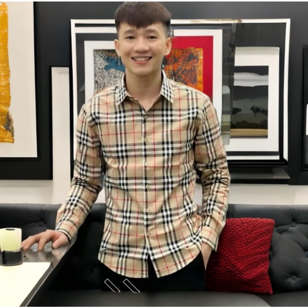 Áo sơ mi caro nam tay dài kẽ sọc phối họa tiết sang trọng thanh lịch chất lụa cao cấp mẫu mới