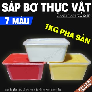 Sáp bơ thực vật pha sẵn 7 màu làm nến bơ, nến ly cốc cúng dường - nguyên liệu làm nến bơ dâng hương cúng phật