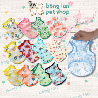 [HOẢ TỐC] Áo thun lưới ba lỗ mỏng thoáng khí cho chó mèo thú cưng in hình hoạt hình xinh xắn