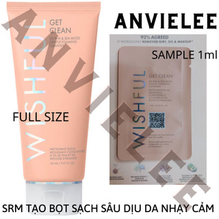 GỐC75 SAMPLE 1ml SRM WISHFUL SỮA RỮA MẶT TẠO BỌT DỊU NHẸ DA NHẠY CẢM THANH LÝ AUTH DU LỊCH TRAVEL