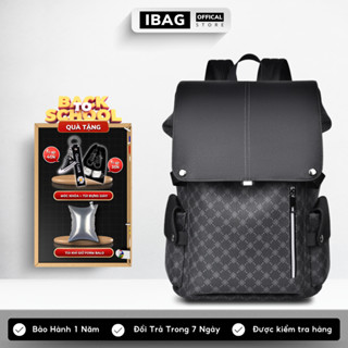 Balo Da Đi Học IBAG Balô Da Thời Trang Nam Nữ Cặp Da Pu Cao Cấp Ba Lô Da Cặp Đi Học Ulzzang Balo Đựng Laptop 15.6 inch