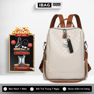 Balo Da Thời Trang Nam Nữ IBAG Balô da Lv Da Pu Cao Cấp Balo Đi Học Đi Chơi Ulzzang chống nước chống bụi