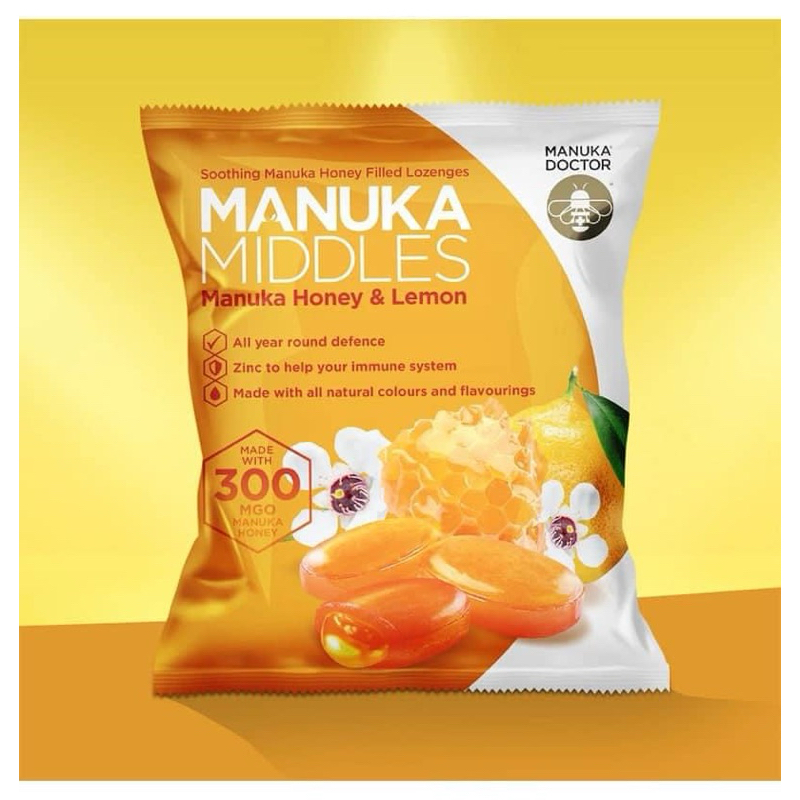 Viên Kẹo Ngậm Manuka Middles- Manuka honey &Lemon 100g